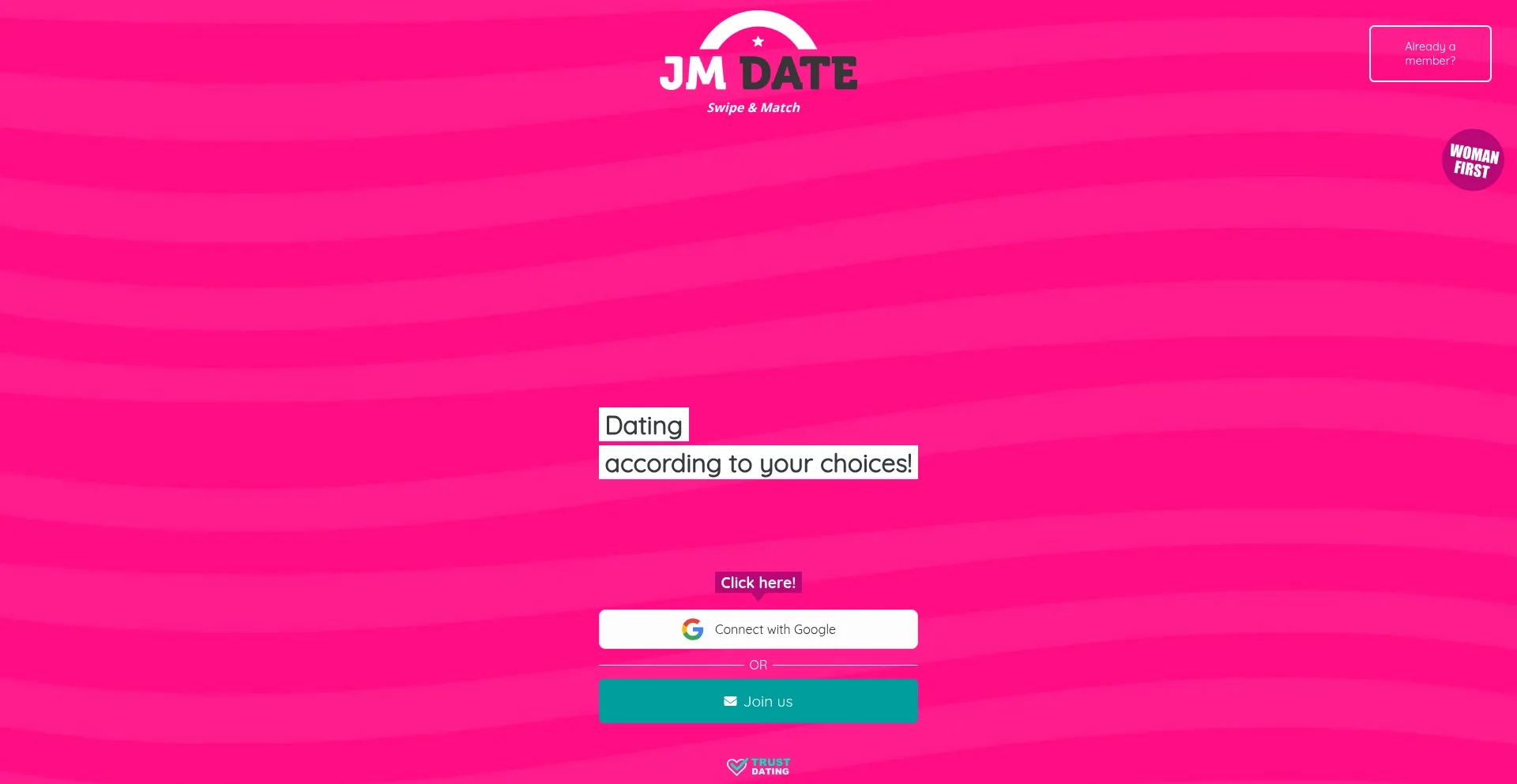 Website screenshot of Jm-date.com
