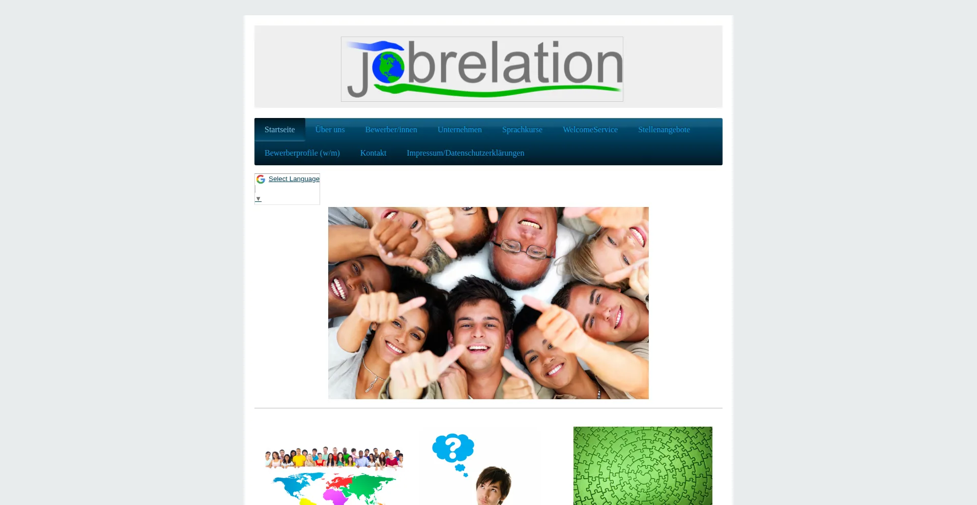 Website screenshot of Jobrelation.eu