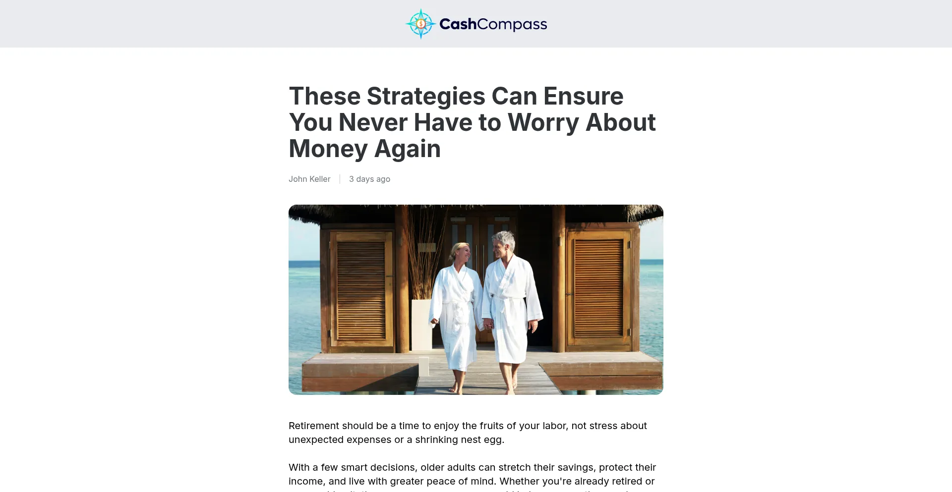 Website screenshot of Joincashcompass.com