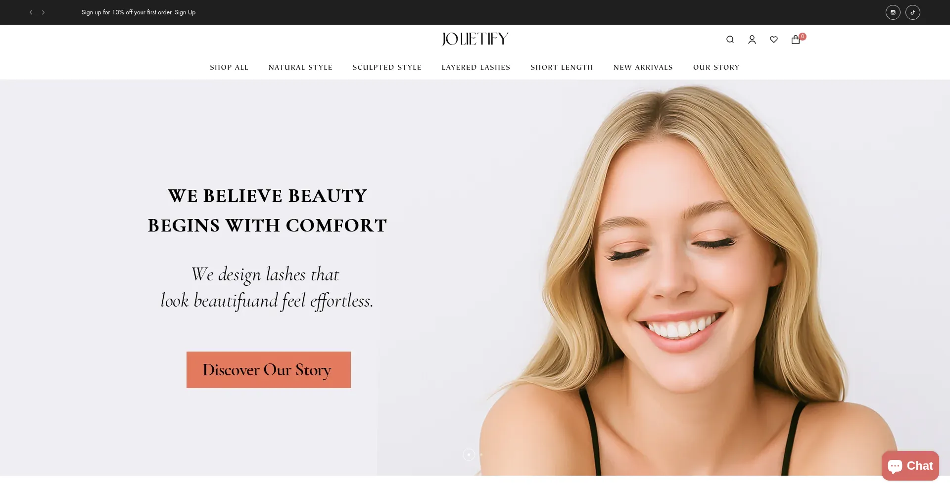 Website screenshot of Jolietify.com