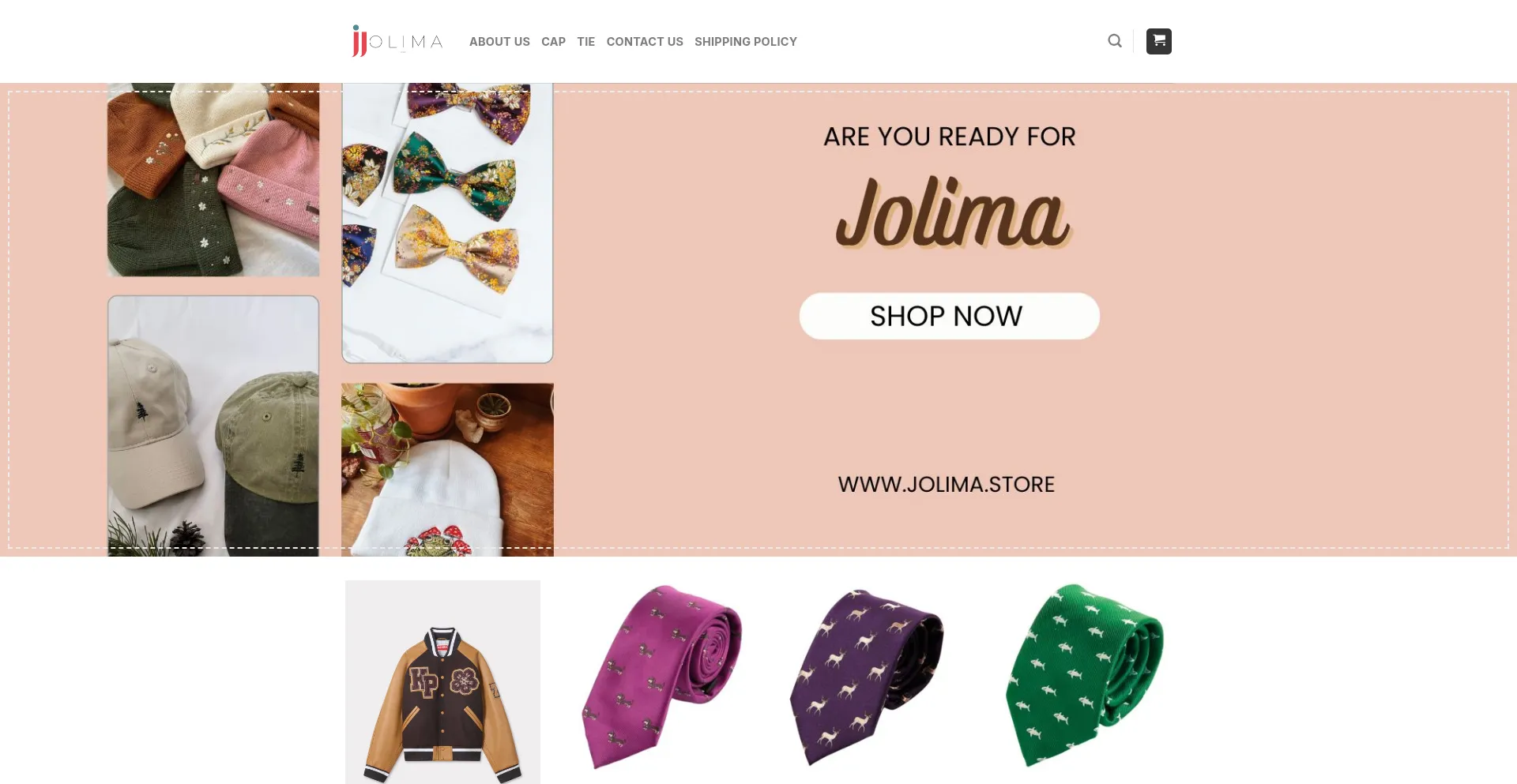Website screenshot of Jolima.store