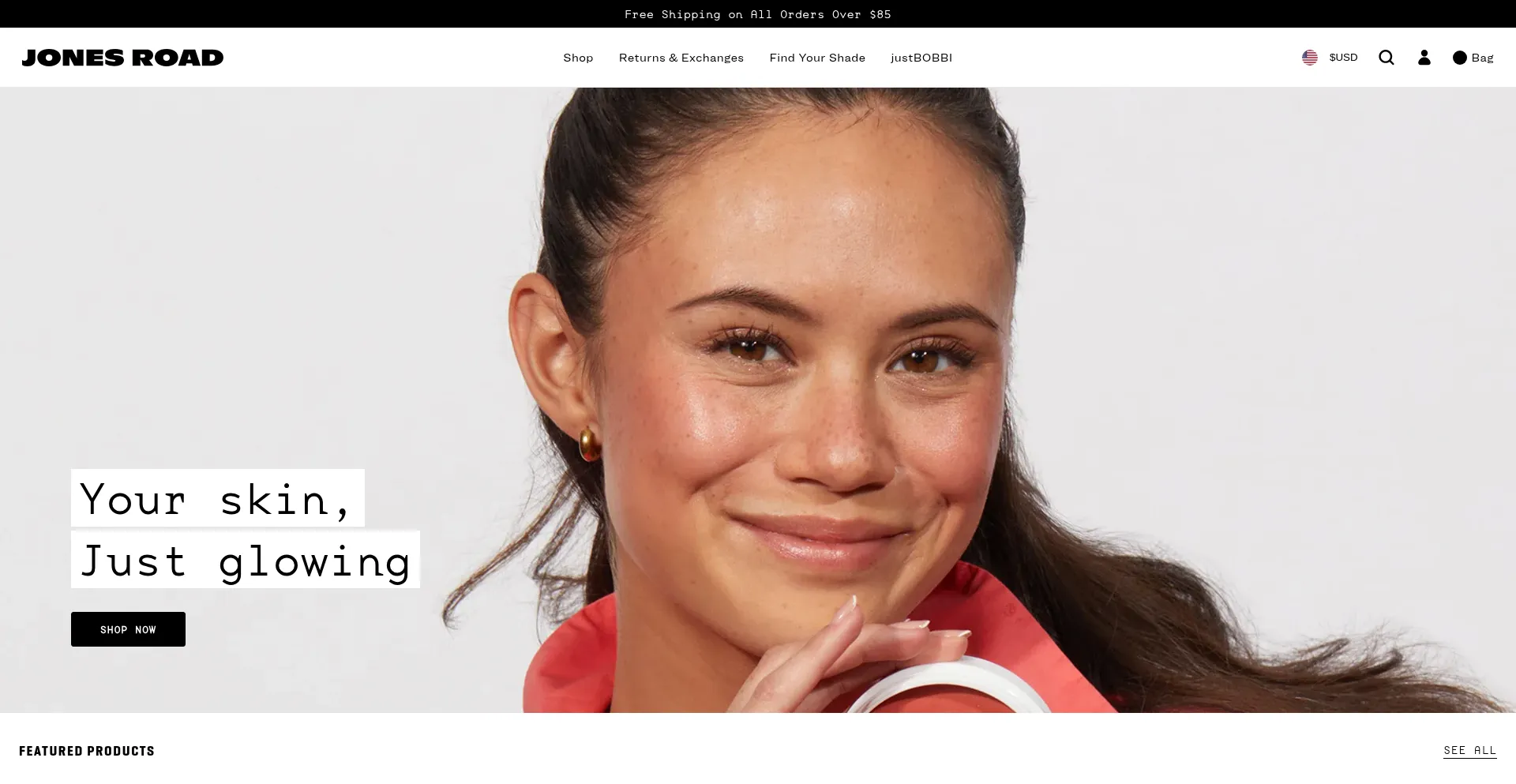 Website screenshot of Jonesroadbeauty.com