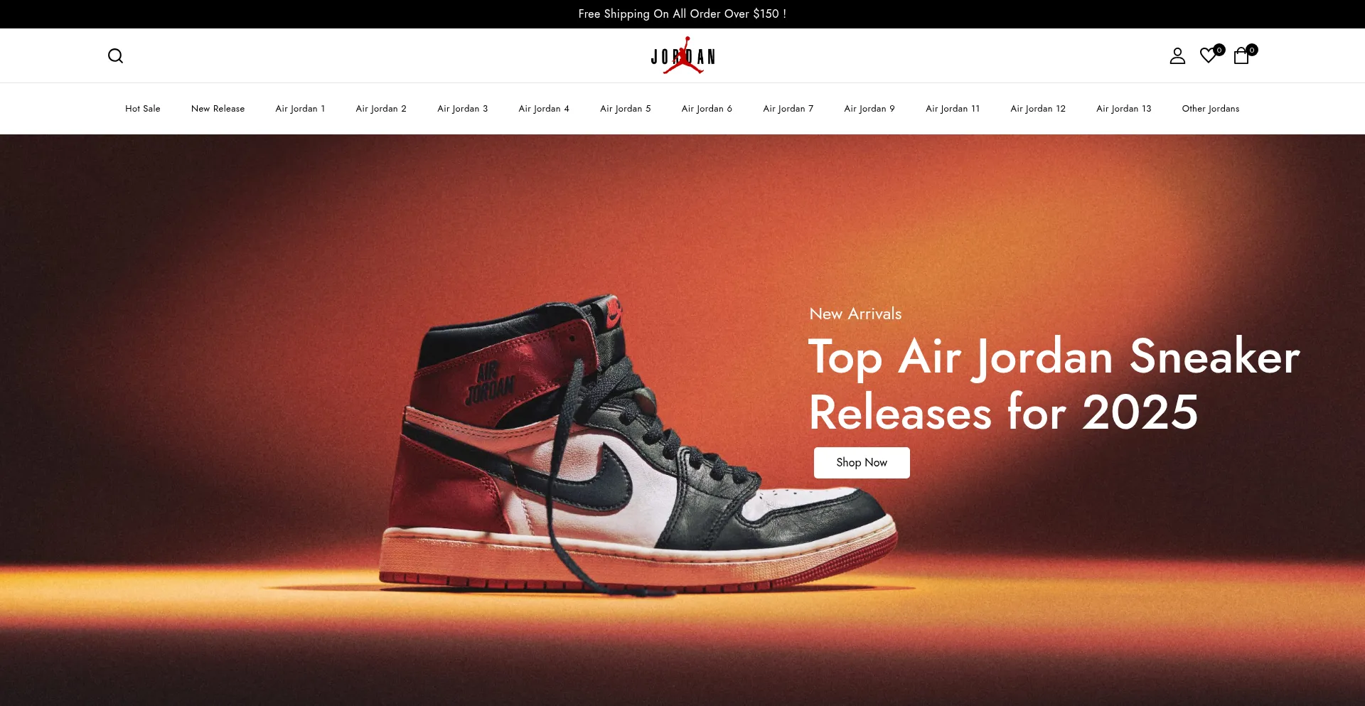 Website screenshot of Jordanxofficial.com