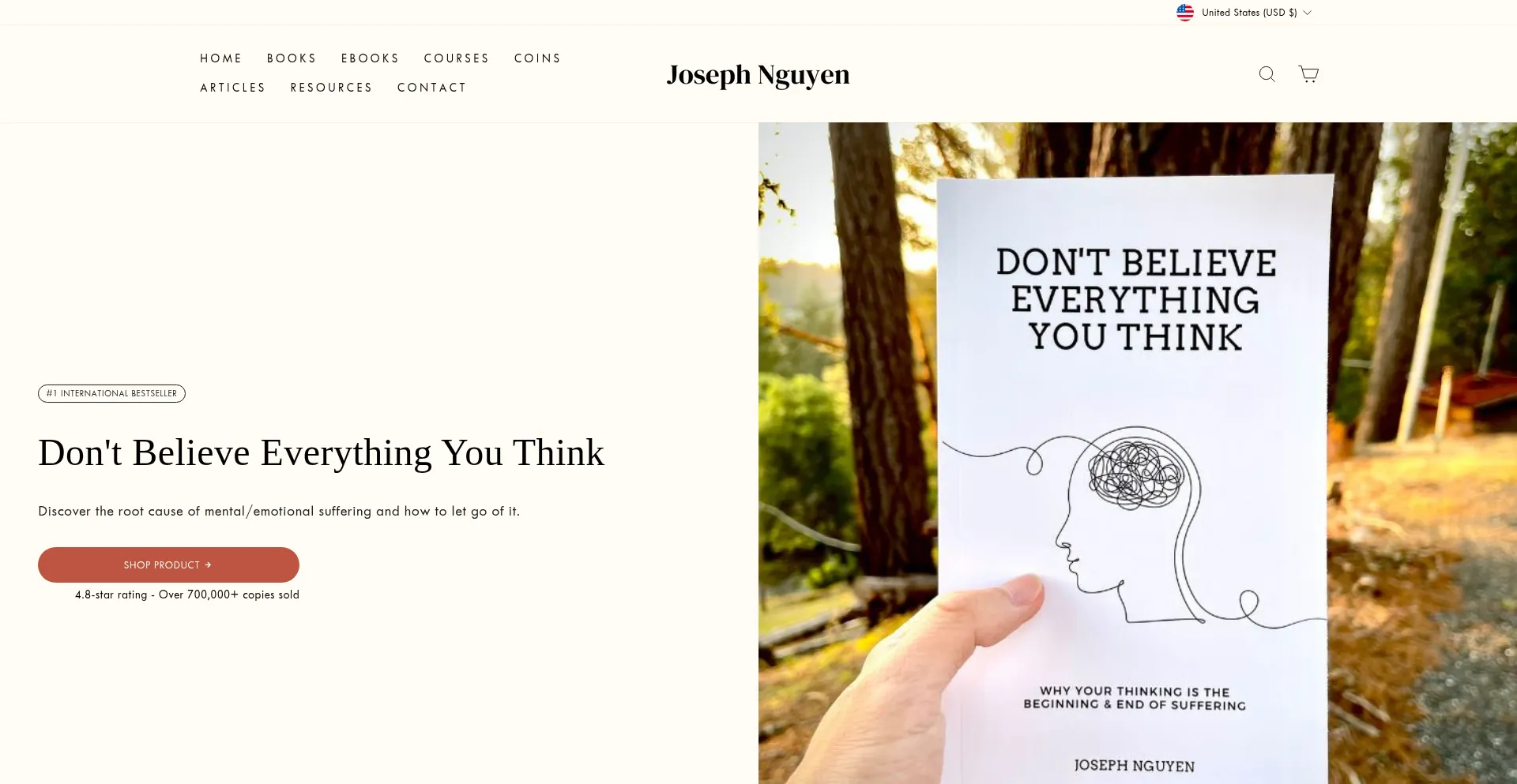 Website screenshot of Josephnguyen.org