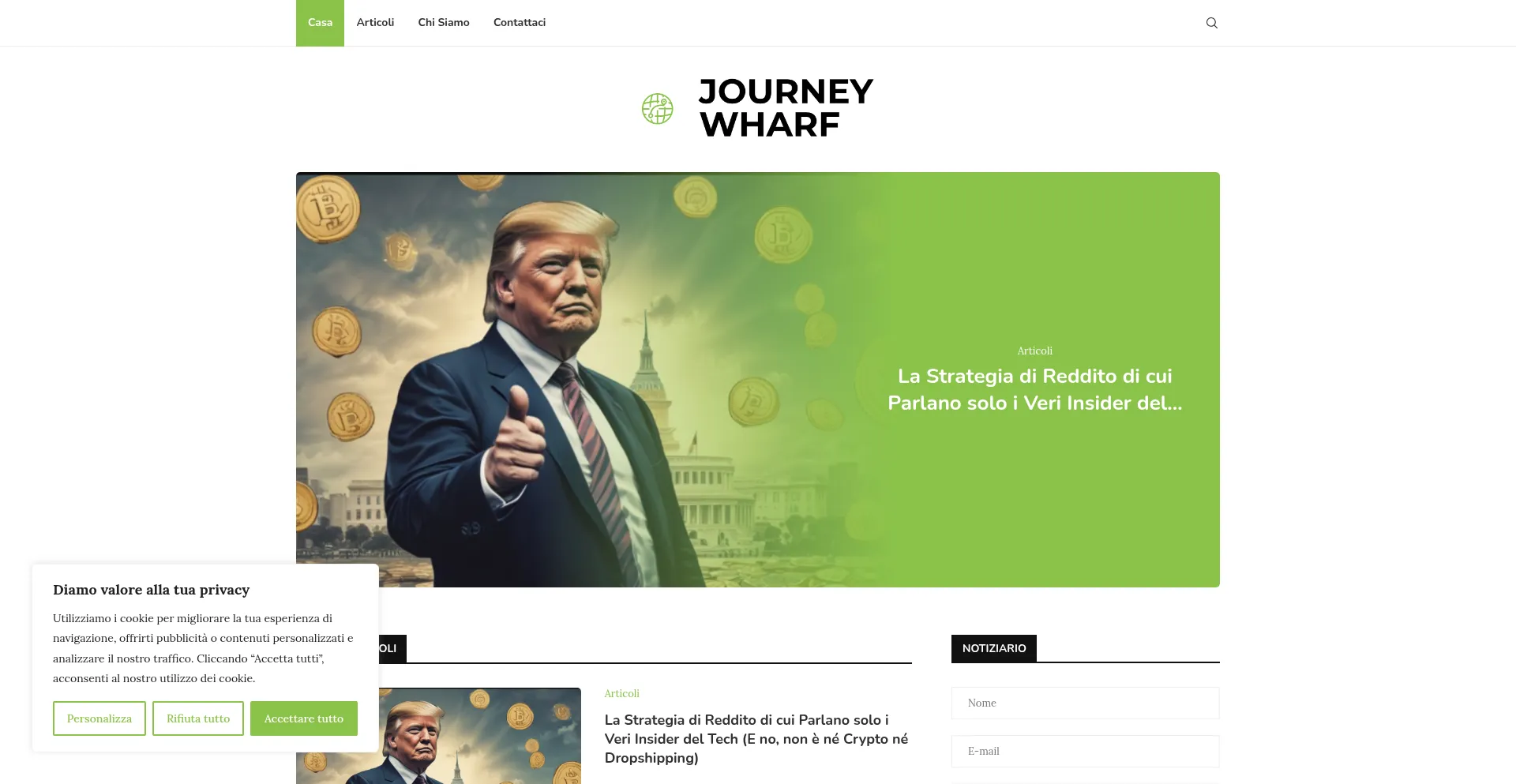 Website screenshot of Journeywharf.com
