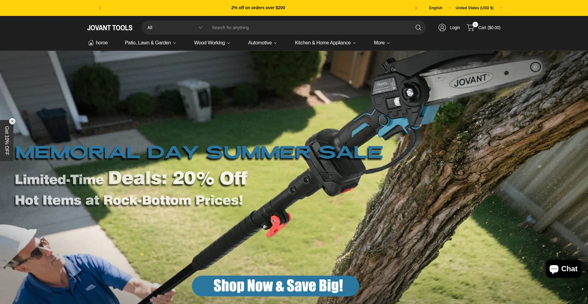 Website screenshot of Jovant.com