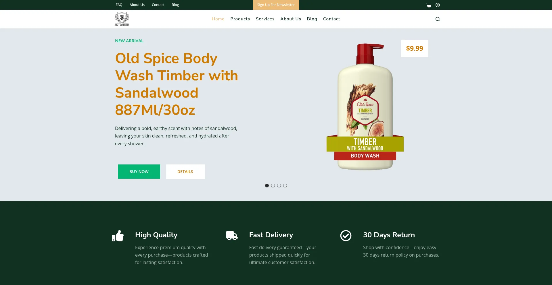Website screenshot of Joyharbourcorp.com