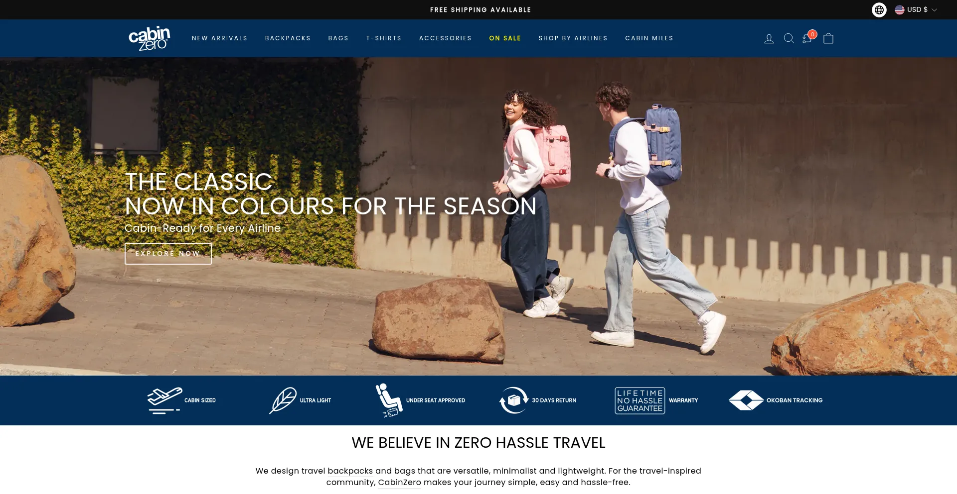 Website screenshot of Jp.cabinzero.com