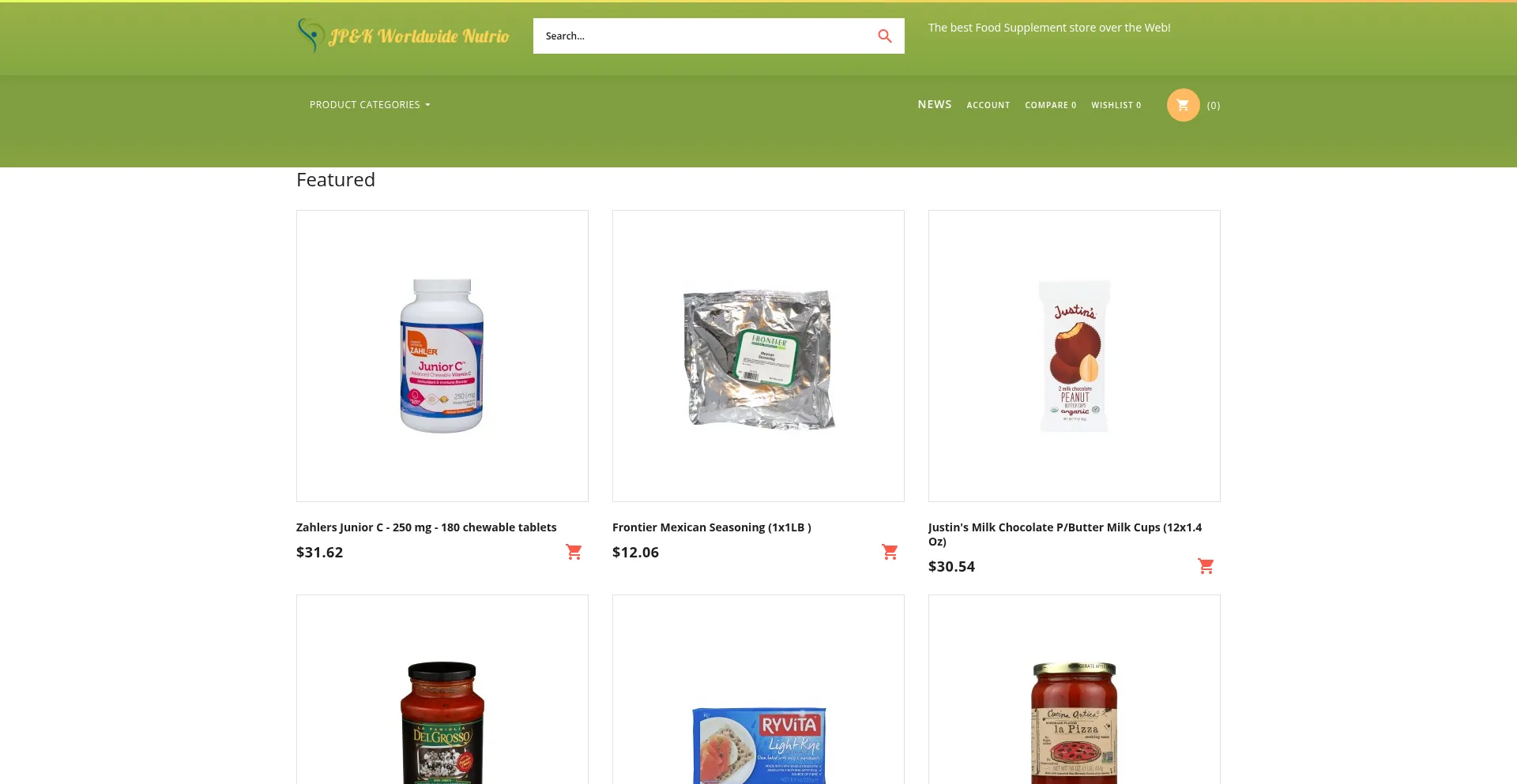 Website screenshot of Jpkworldwidenutrio.com
