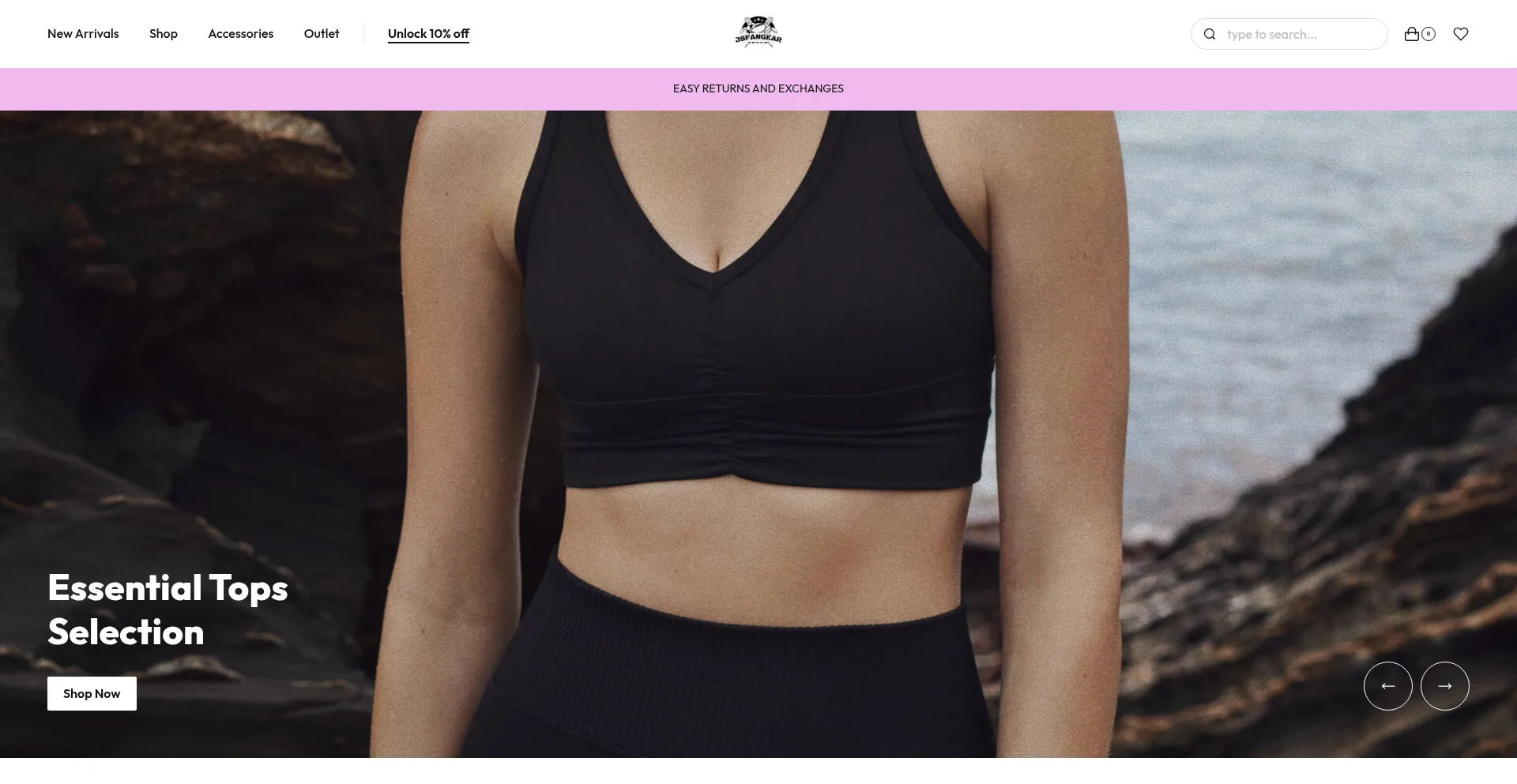 Website screenshot of Jsfangear.com