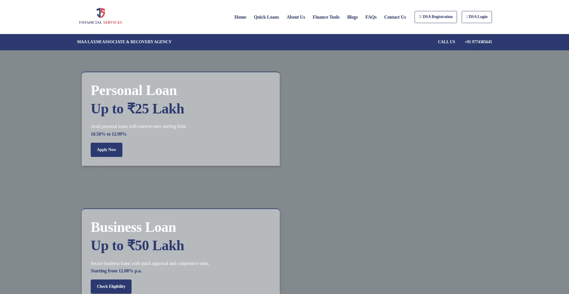 Website screenshot of Jsfinancialservices.net