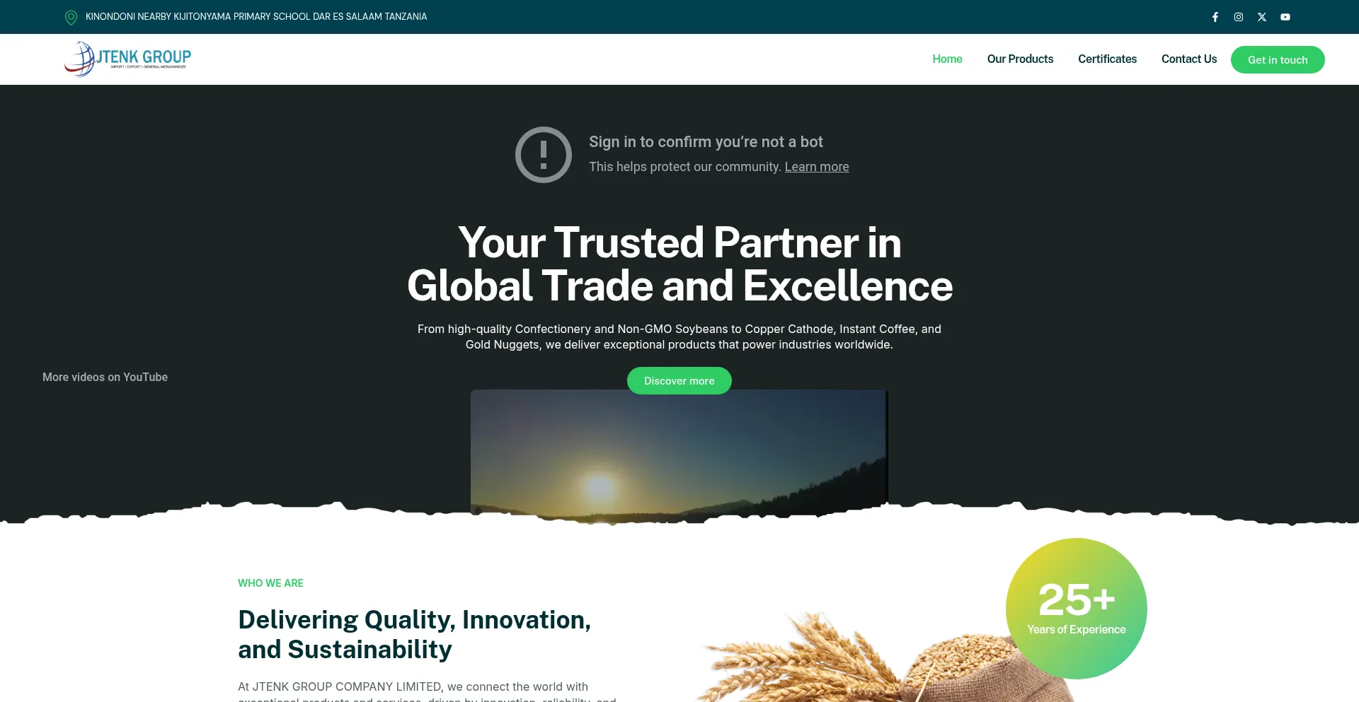 Website screenshot of Jtenkgroup.com