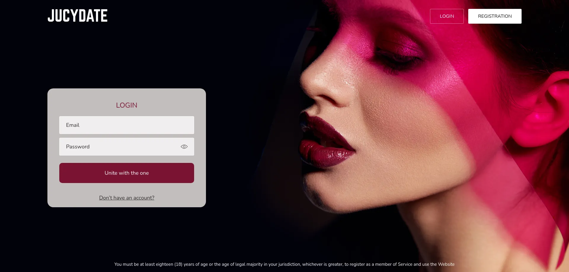 Website screenshot of Jucydate.com