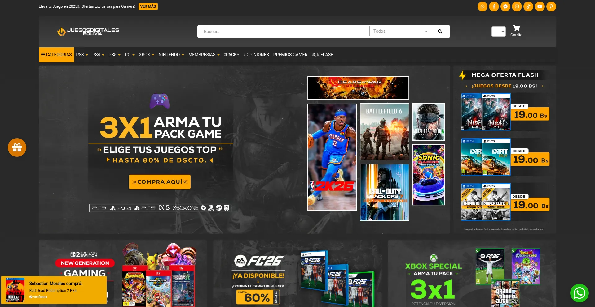 Juegosdigitalesbolivia.com Screenshot