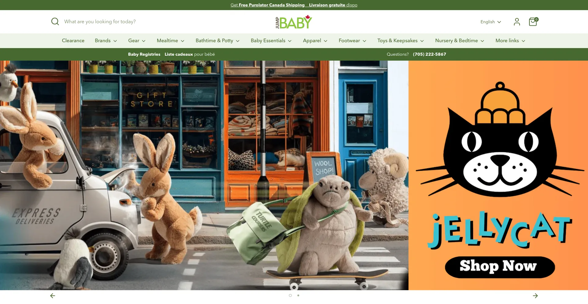 Website screenshot of Jumpbaby.ca