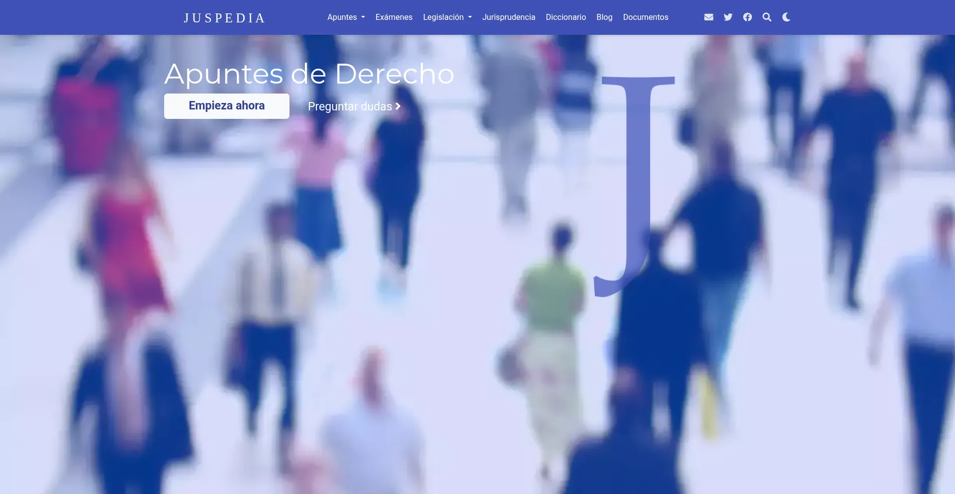 Website screenshot of Juspedia.es
