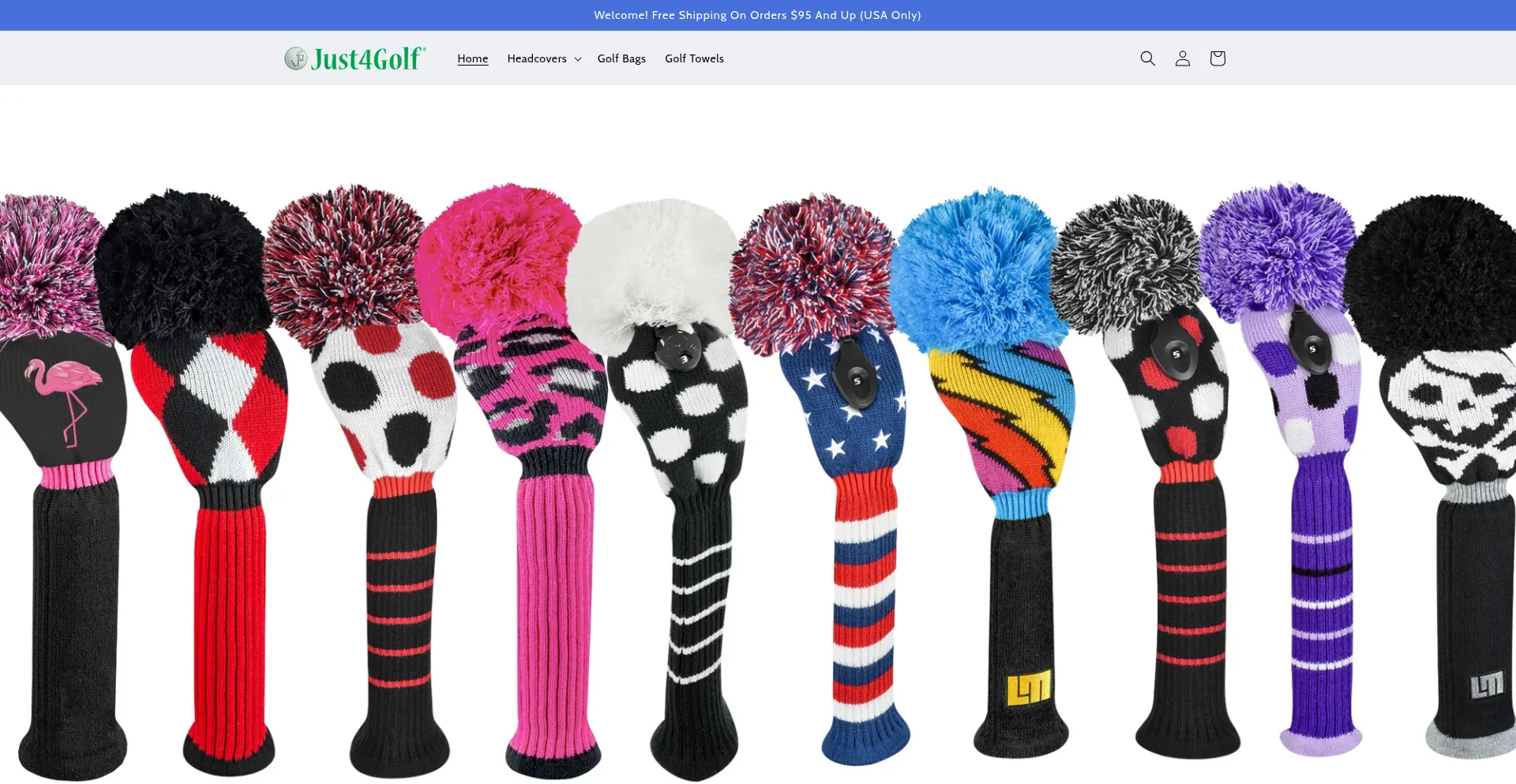 Website screenshot of Just4golf.com