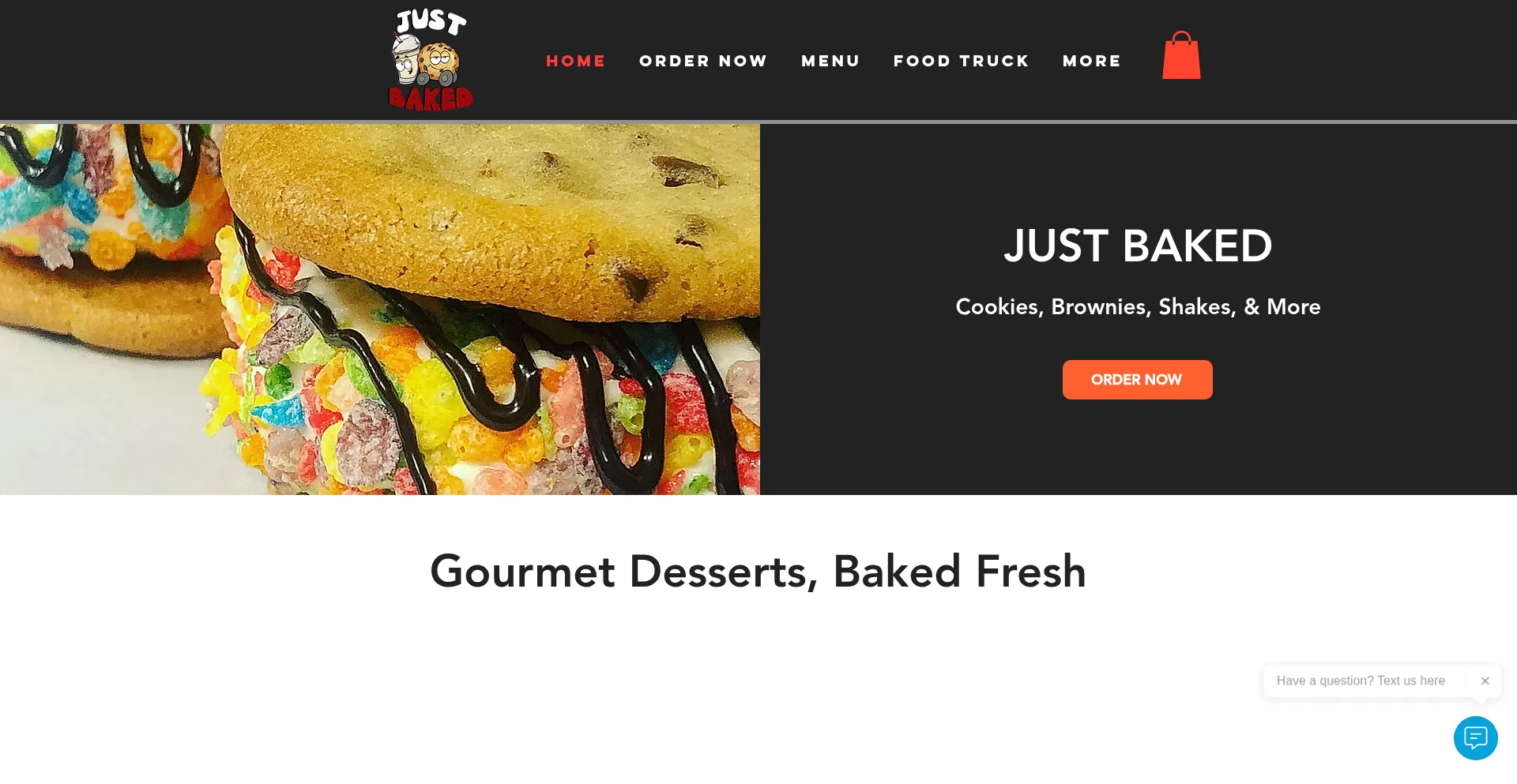 Website screenshot of Justbakedboca.net