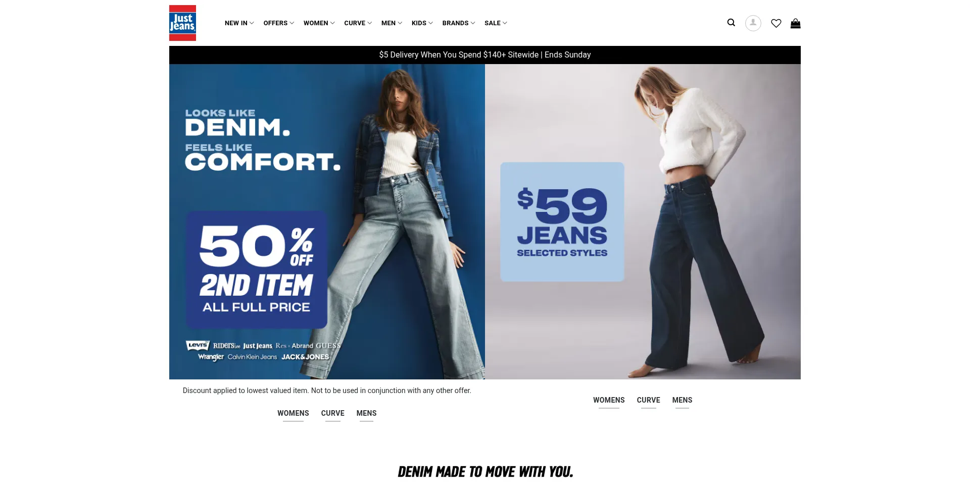 Website screenshot of Justjeanes-au.shop