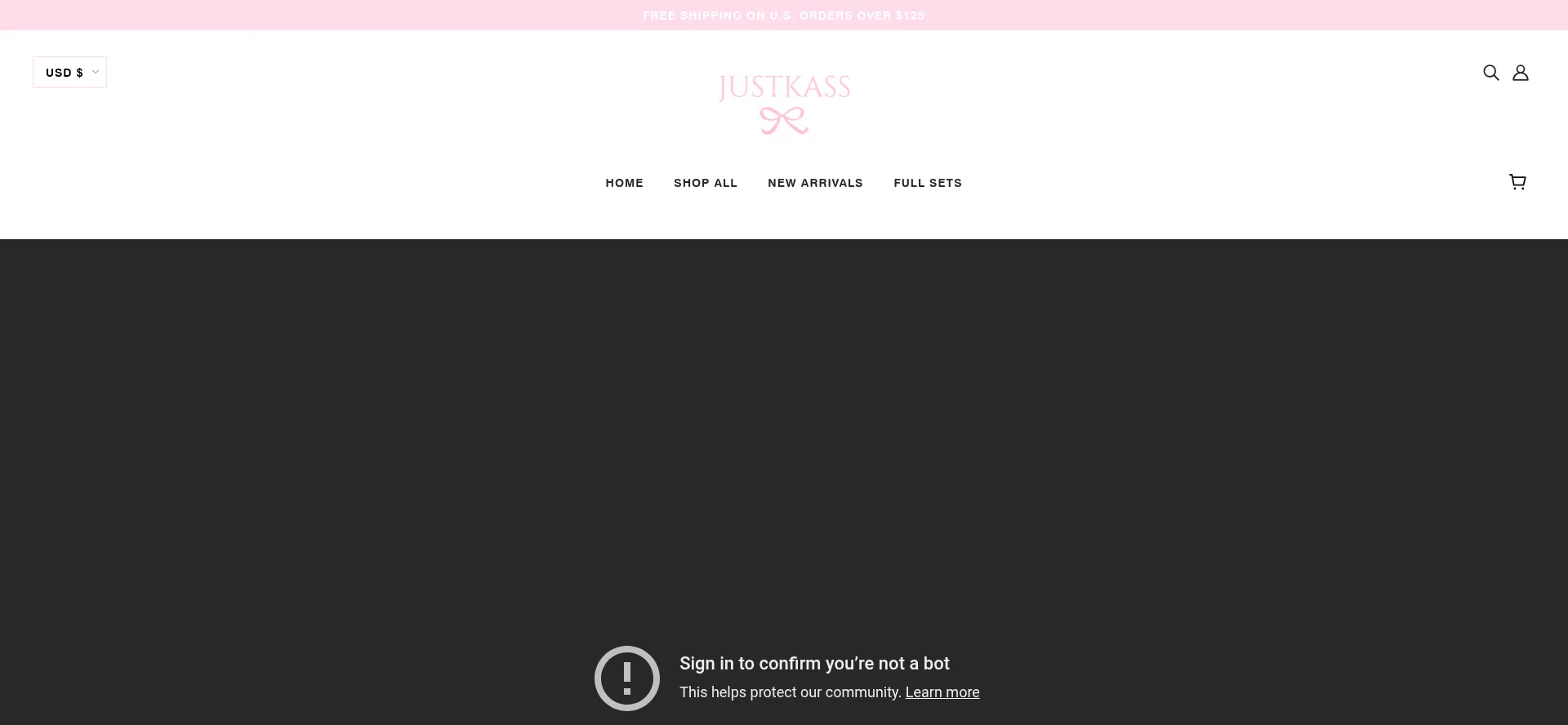 Website screenshot of Justkass.com