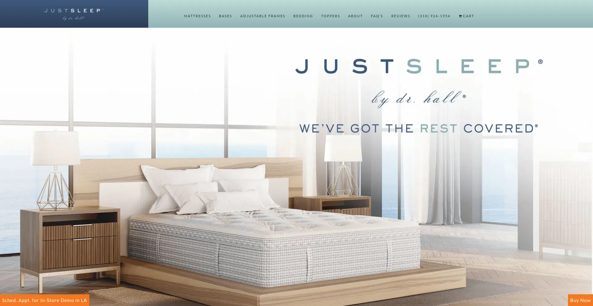 Website screenshot of Justsleepbeds.com