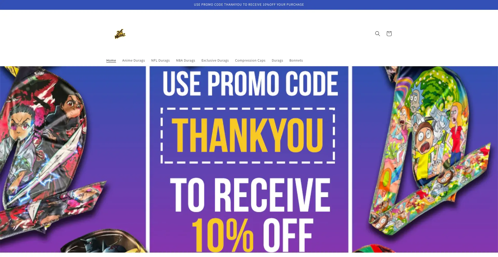 Website screenshot of Justwaverz.com