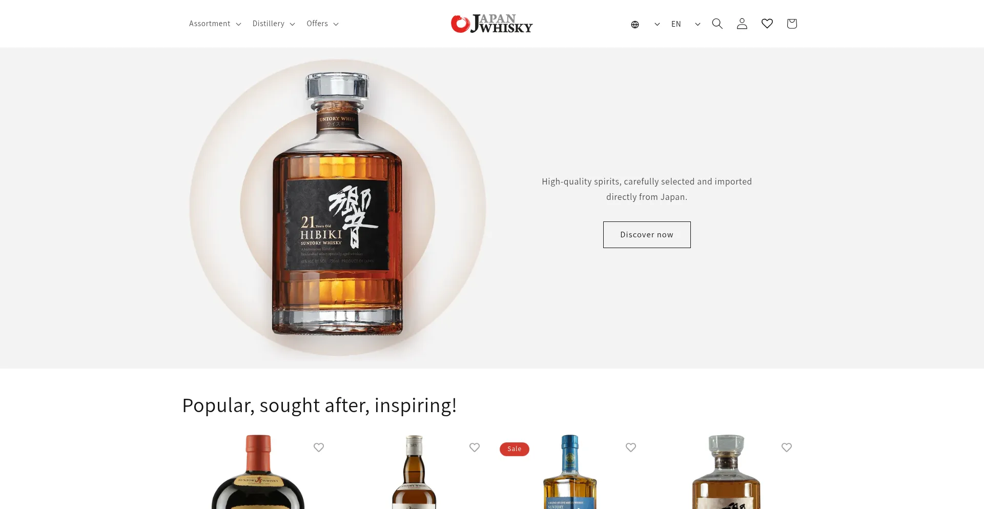 Website screenshot of Jwhisky.com