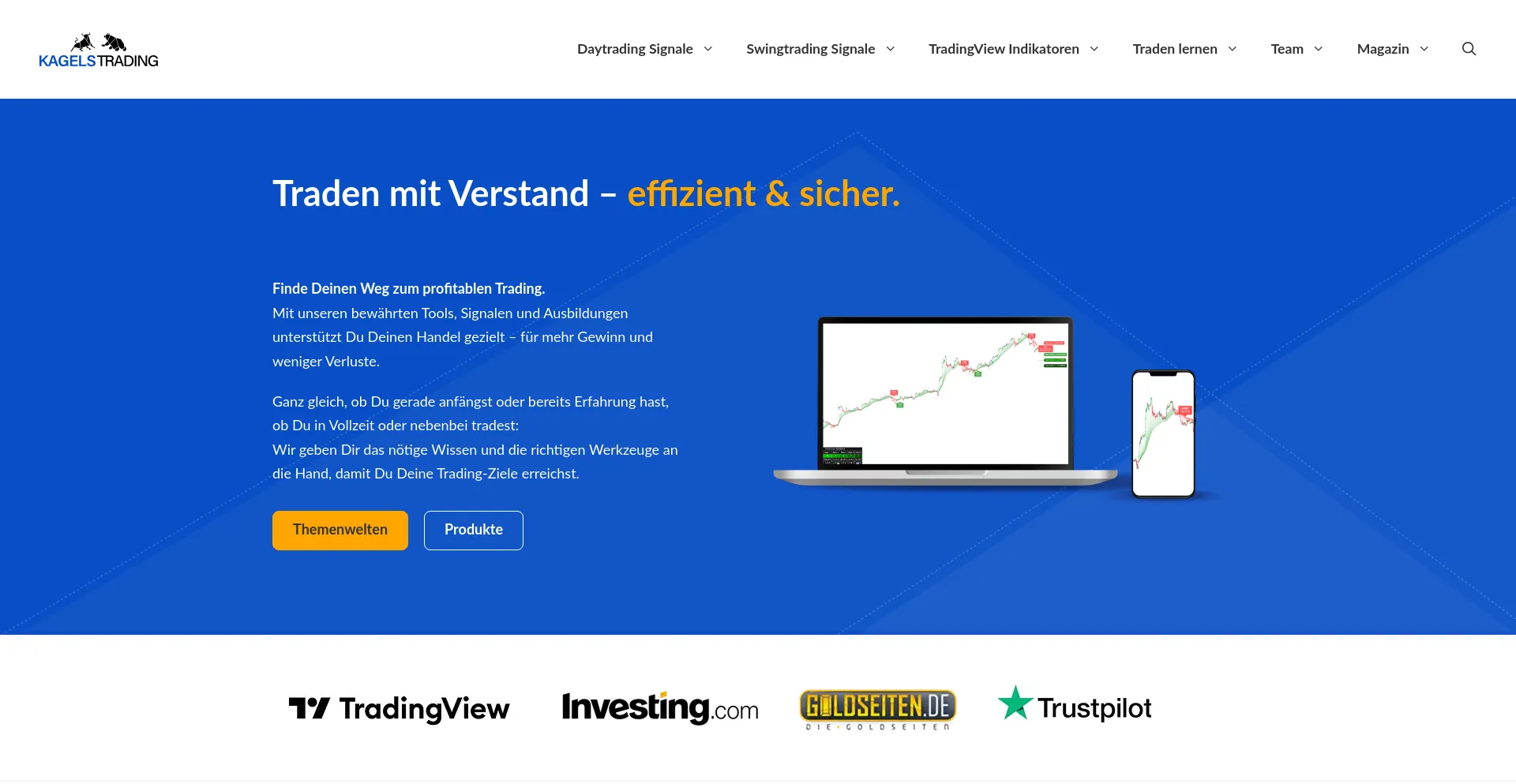 Website screenshot of Kagels-trading.de