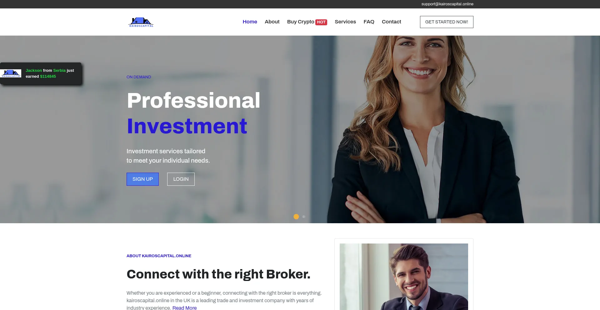 Website screenshot of Kairoscapital.online