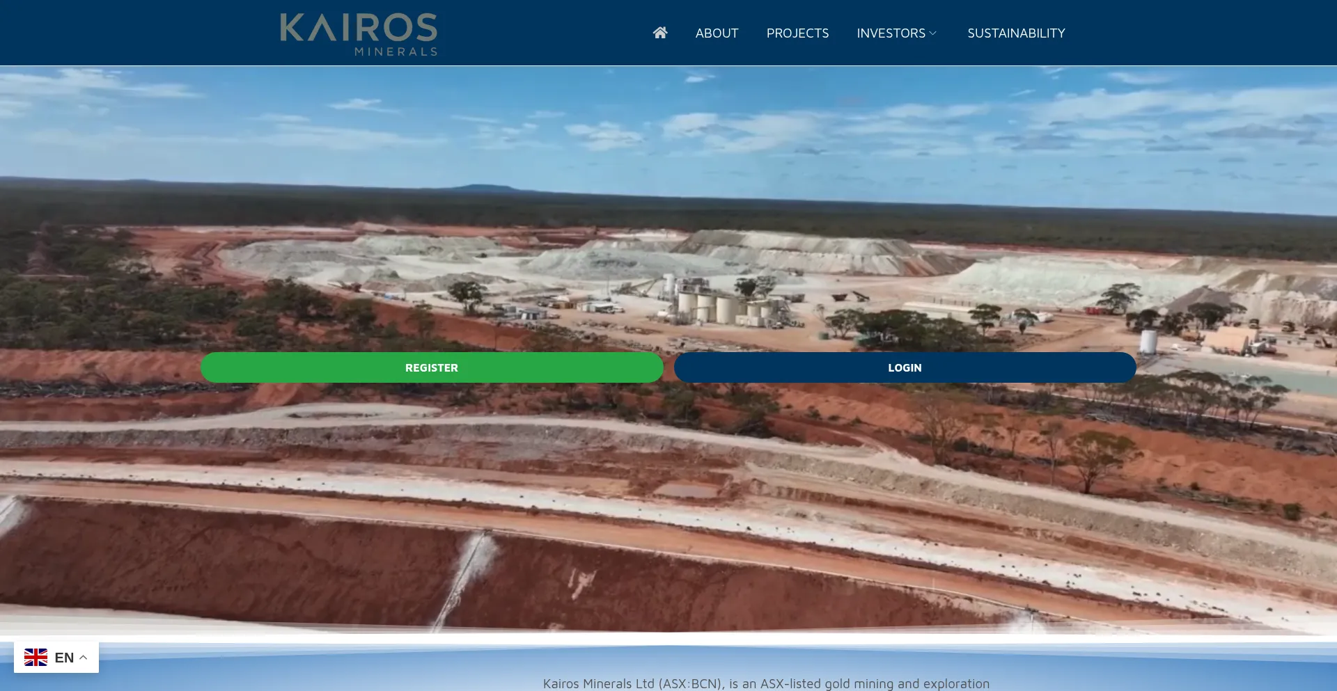 Website screenshot of Kairosminerals.com