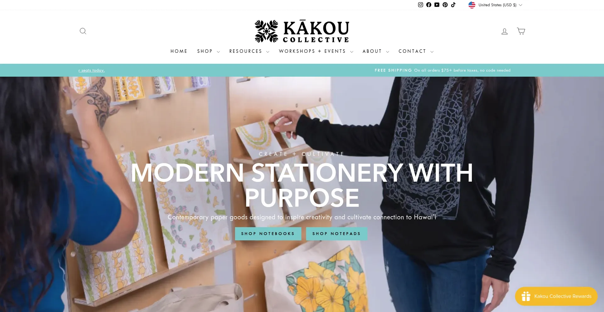 Website screenshot of Kakoucollective.com
