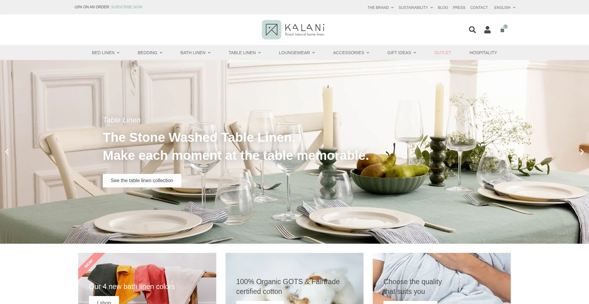 Website screenshot of Kalani-home.com