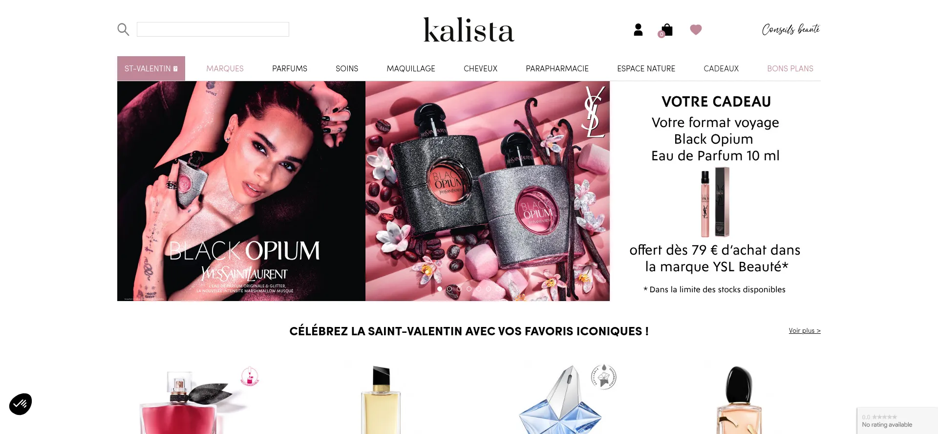 Website screenshot of Kalista-parfums.com