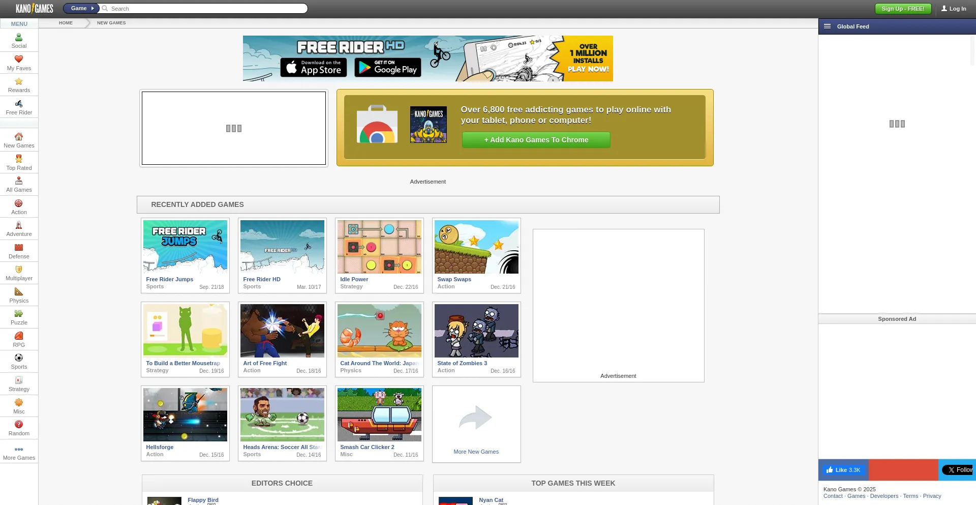 Website screenshot of Kanogames.com