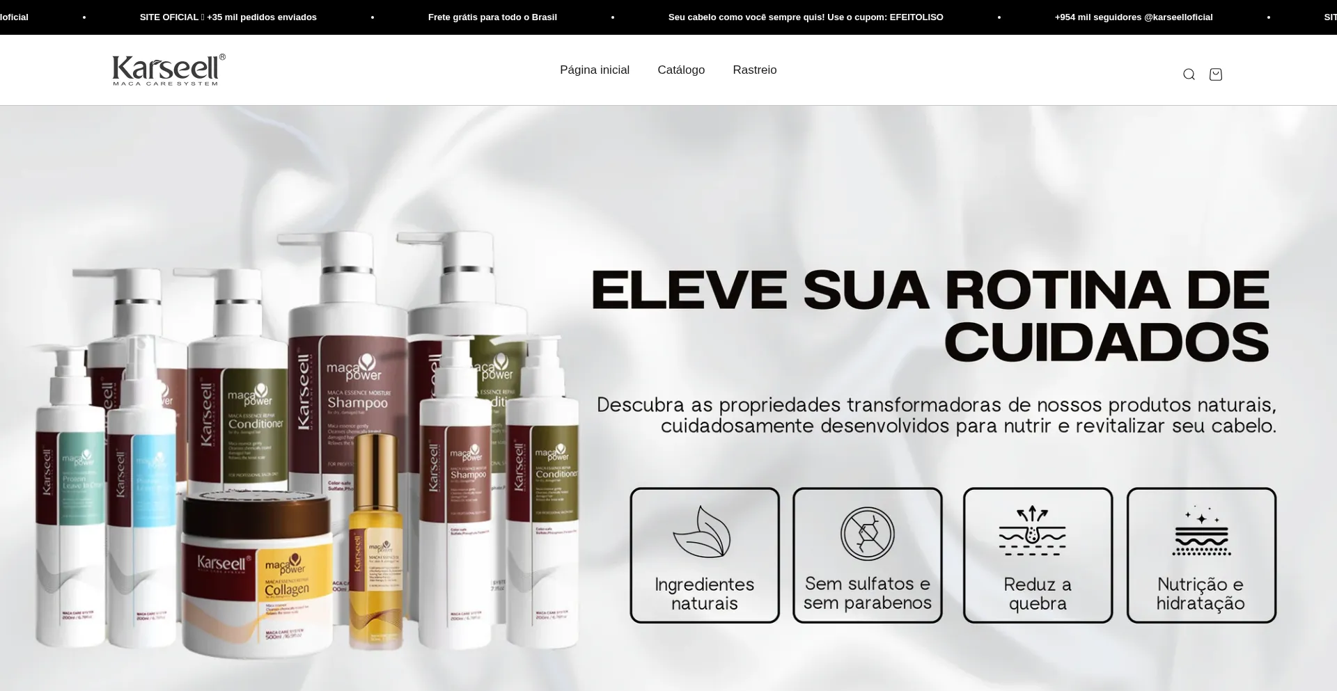 Website screenshot of Karseellofficial.com.br