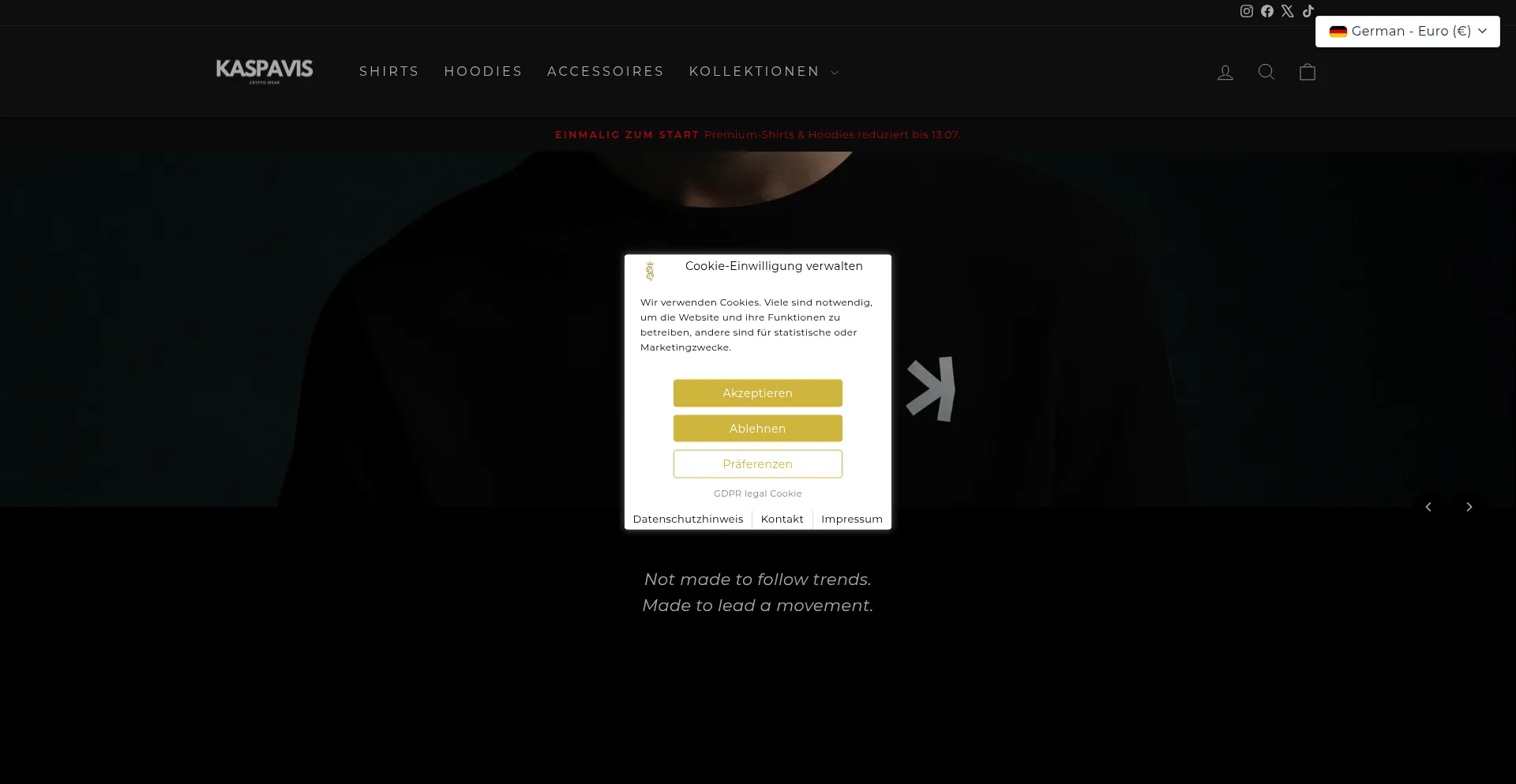 Website screenshot of Kaspavis.com