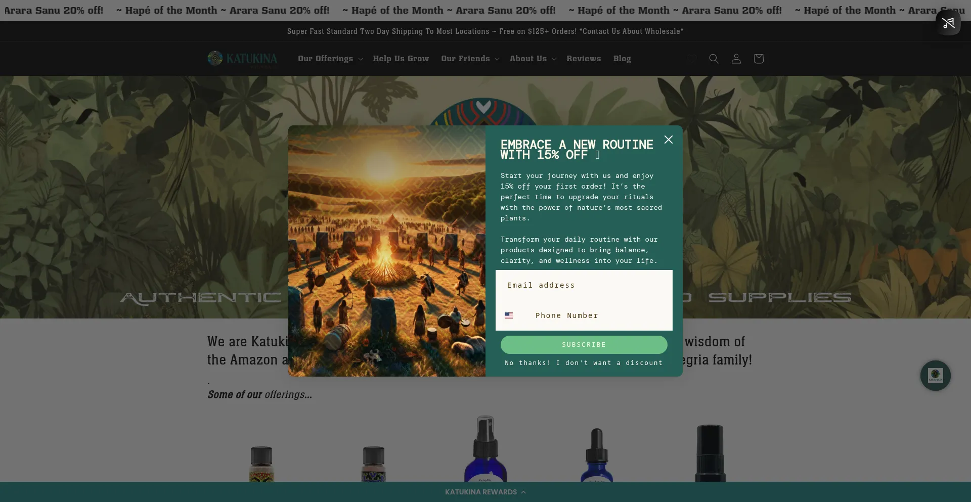 Website screenshot of Katukina.us
