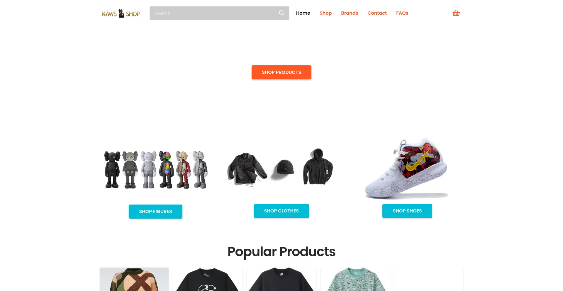 Website screenshot of Kaws-shop.com