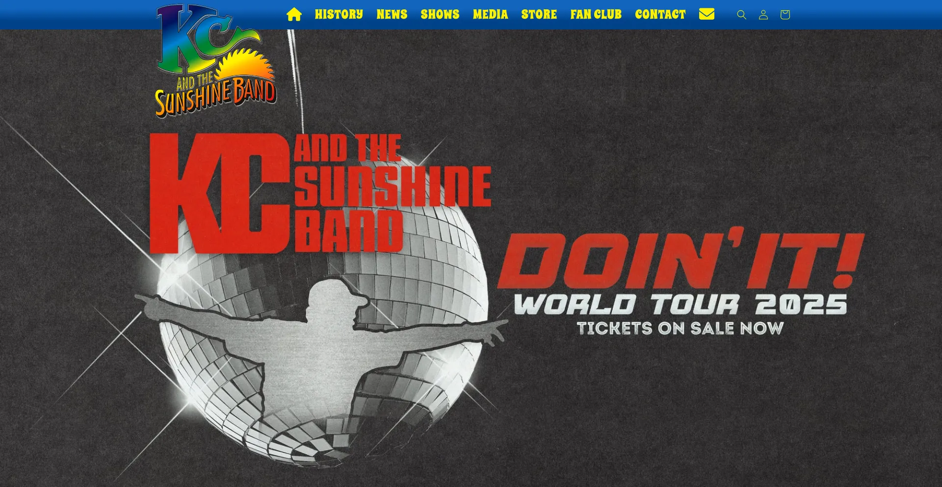 Website screenshot of Kcandthesunshineband.com
