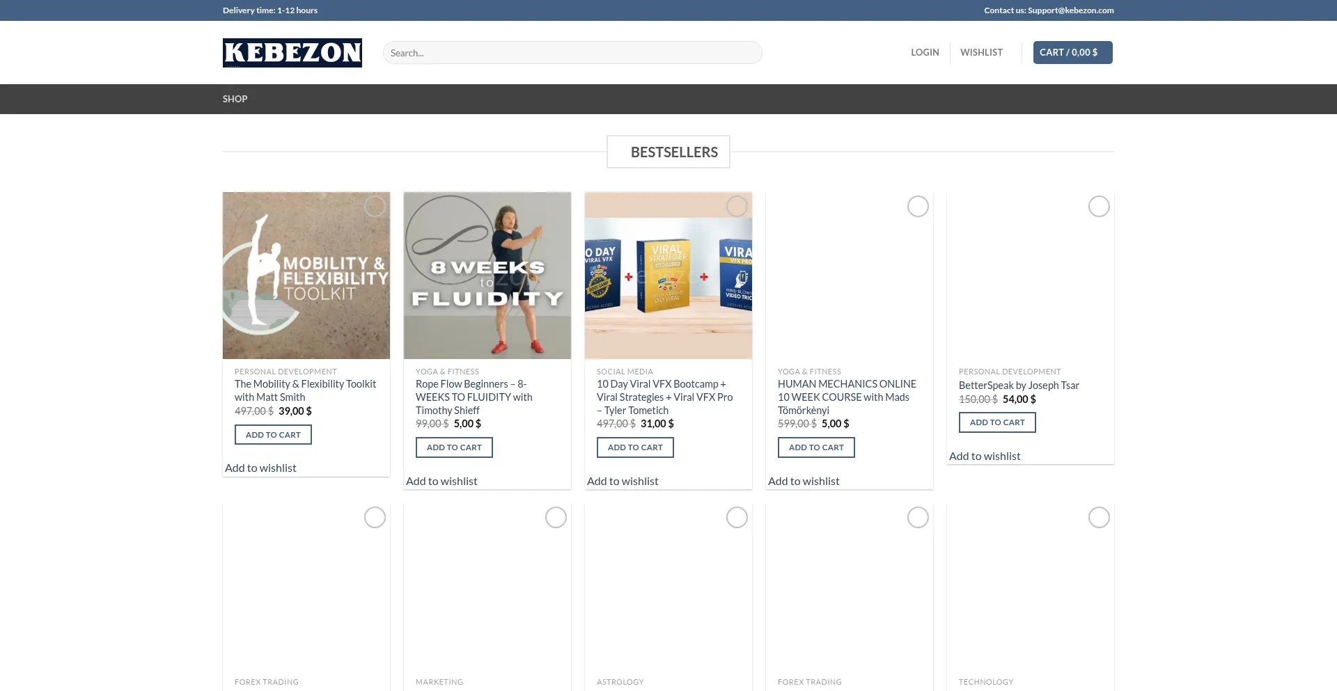 Website screenshot of Kebezon.com