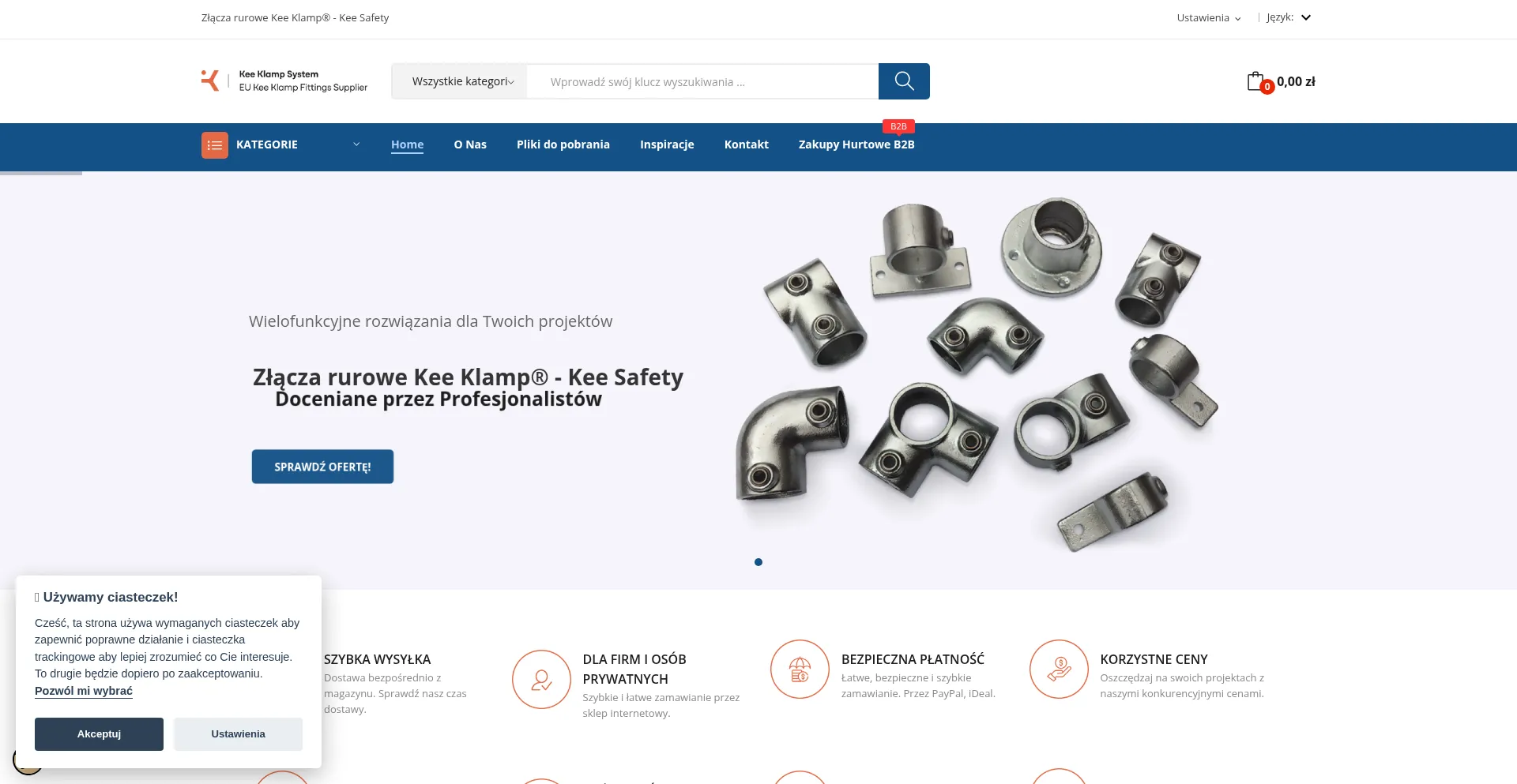 Website screenshot of Keeklampsystem.pl