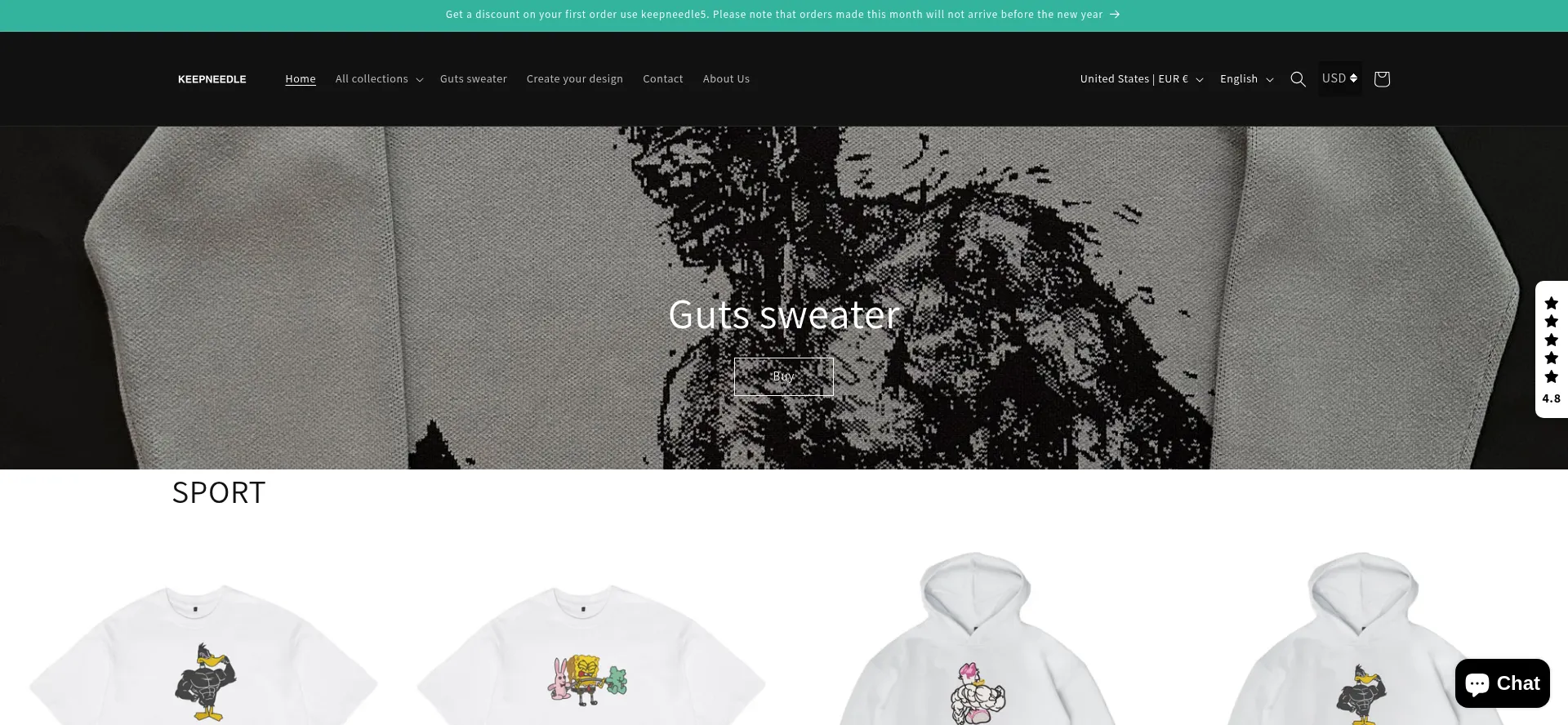 Website screenshot of Keepneedle.com