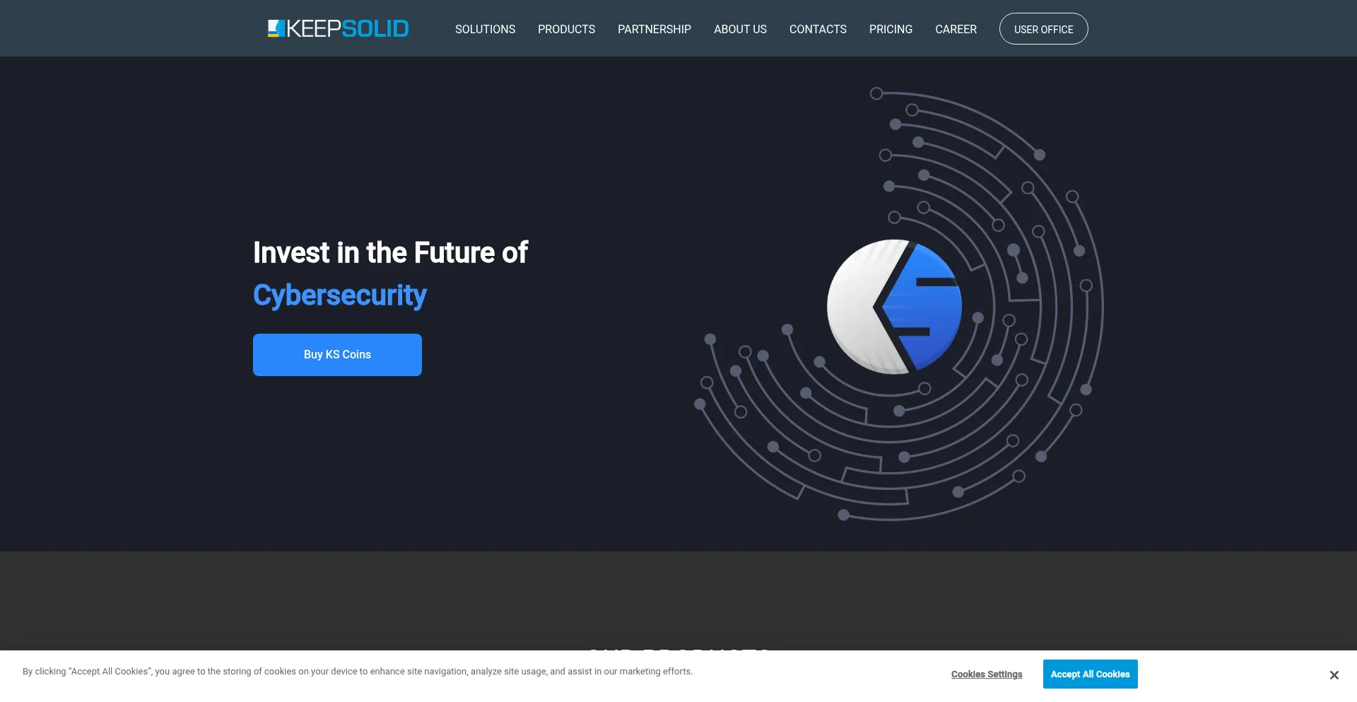 Website screenshot of Keepsolid.com