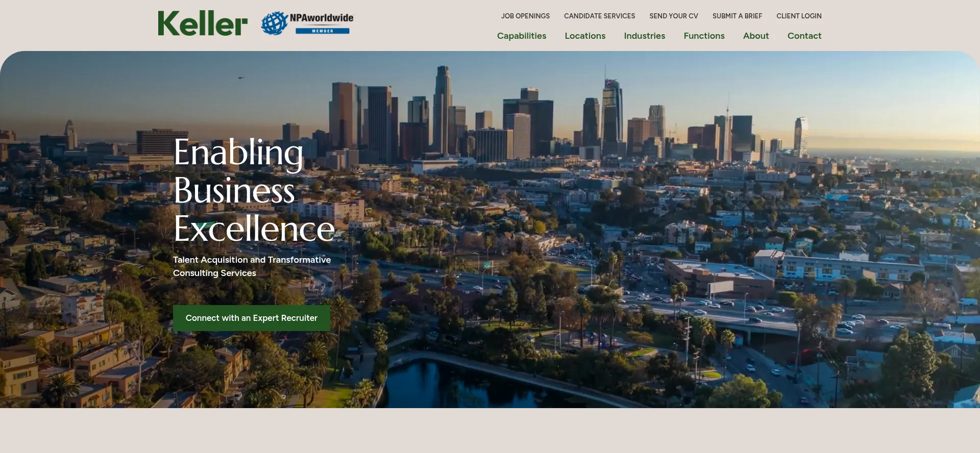 Website screenshot of Kellerexecutivesearch.com