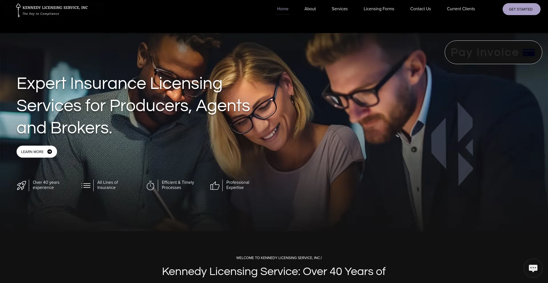 Website screenshot of Kennedylicensingservice.com