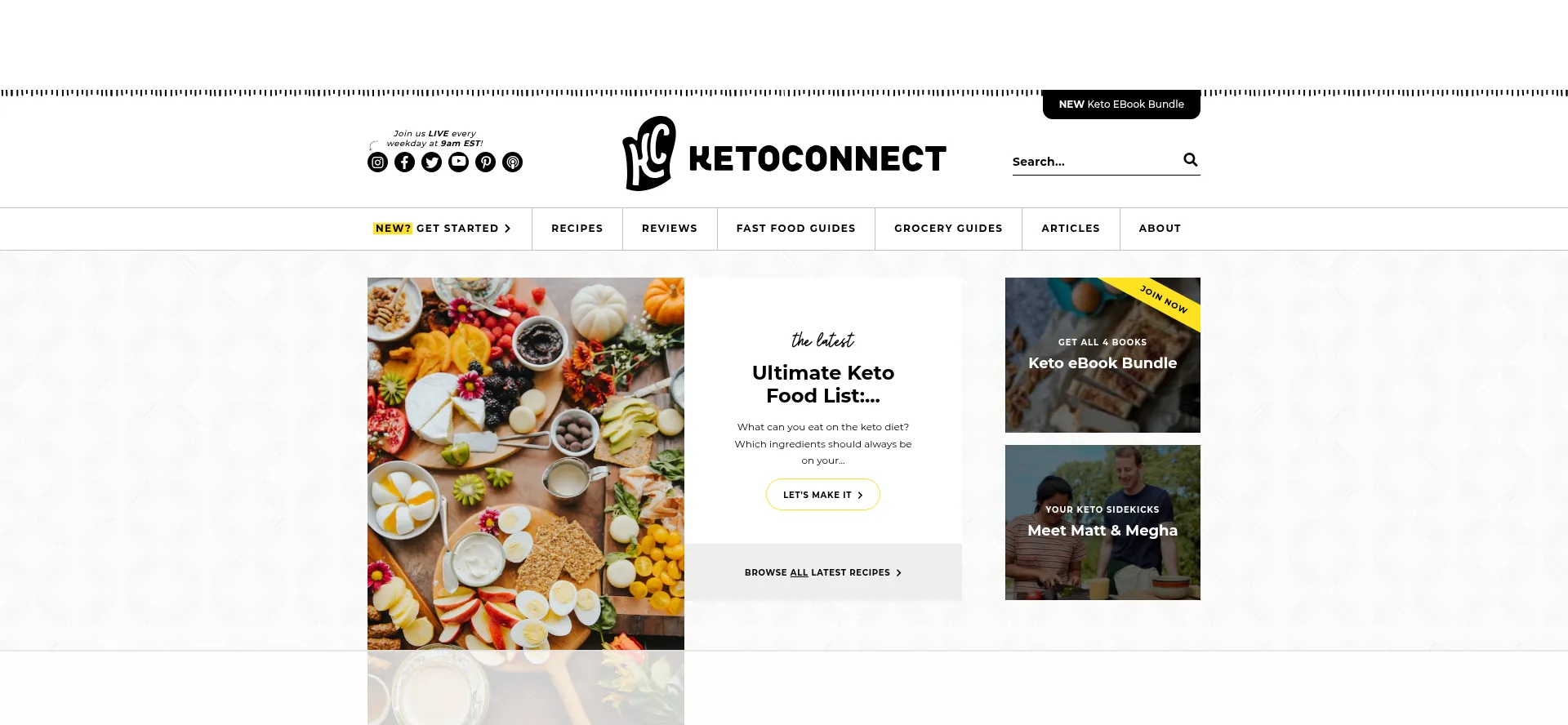 Website screenshot of Ketoconnect.net