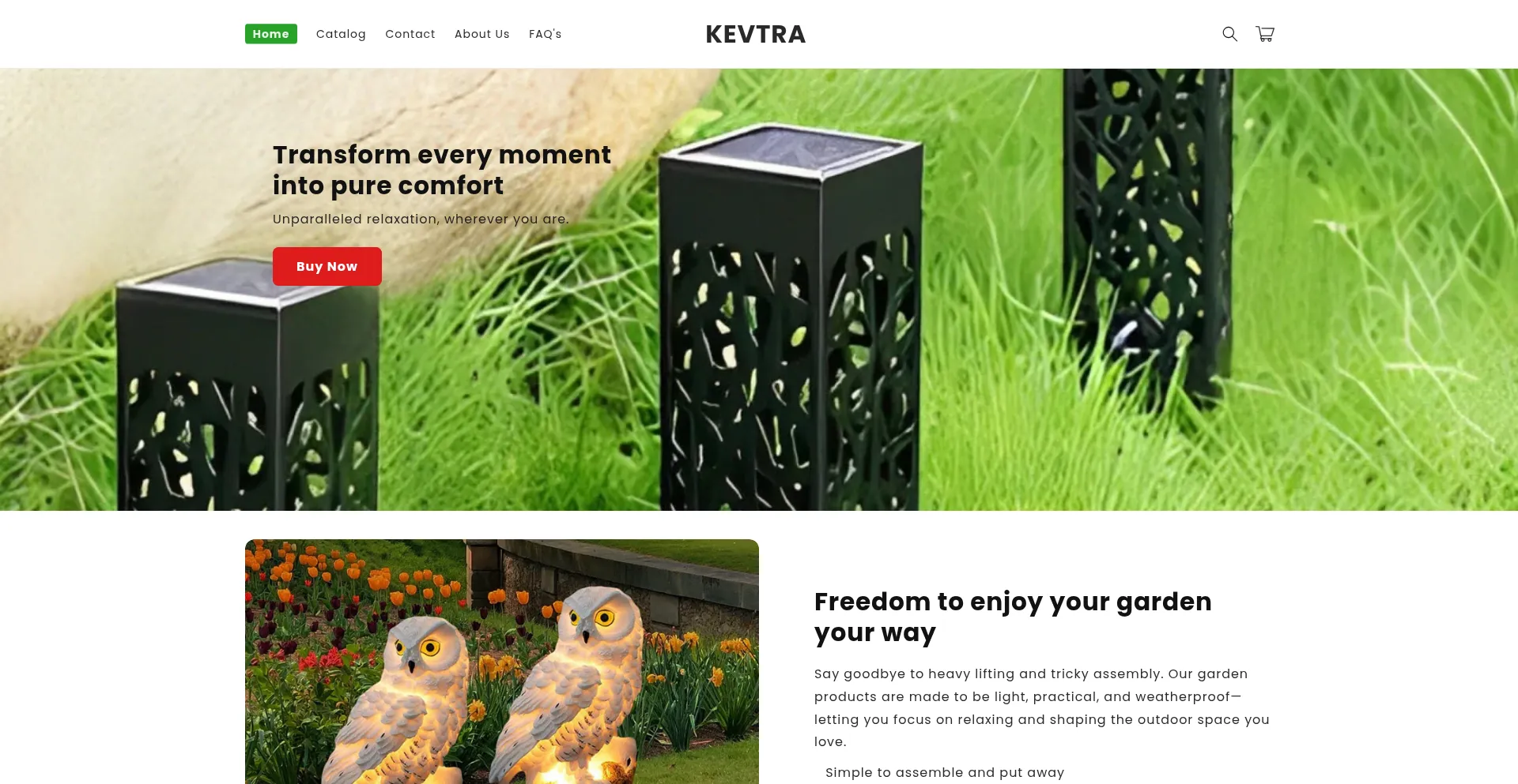 Website screenshot of Kevtra.com