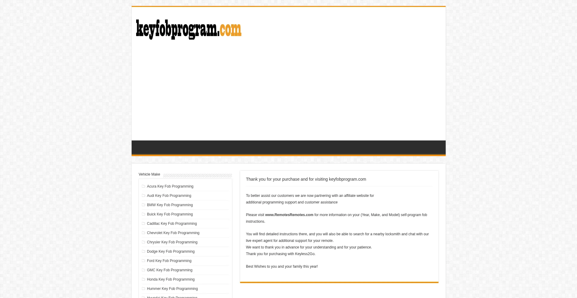 Website screenshot of Keyfobprogram.com