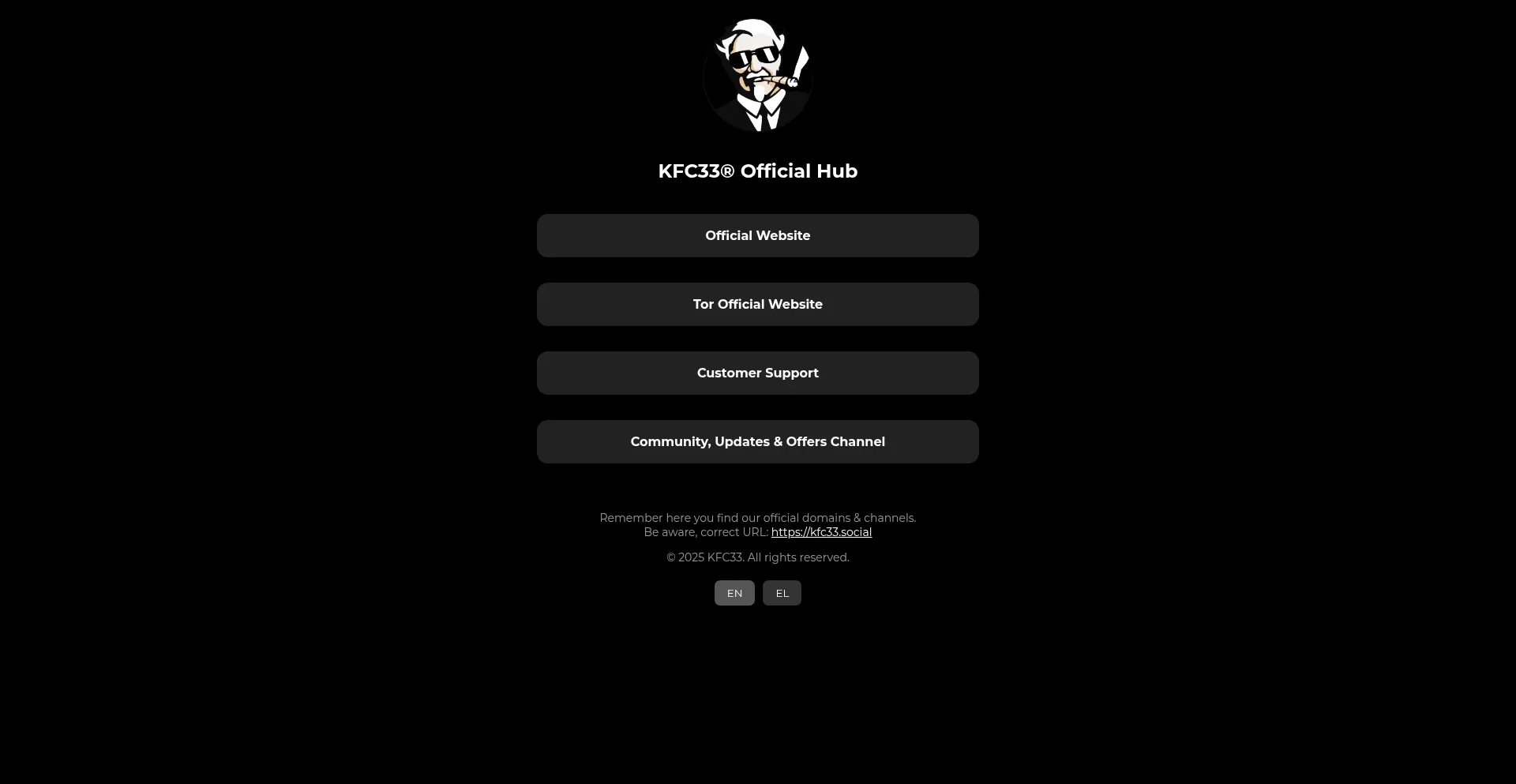 Website screenshot of Kfc33.social