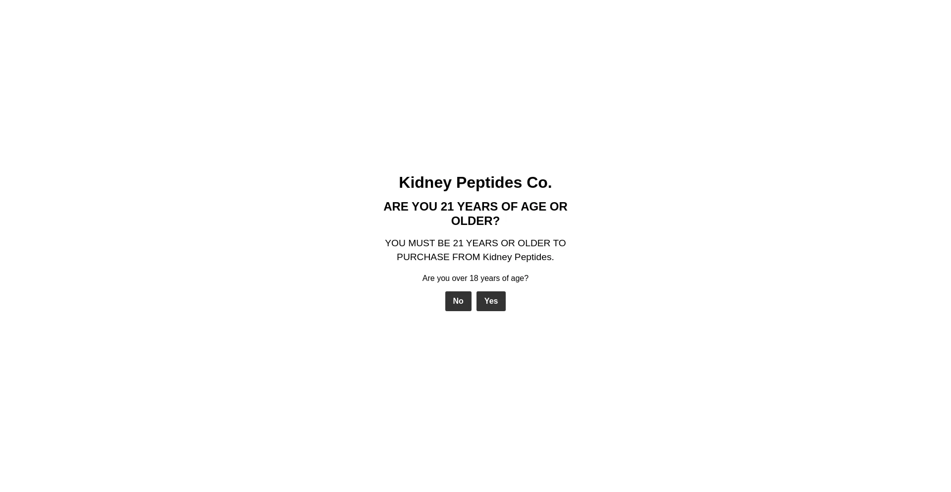 Website screenshot of Kidneypeptides.com